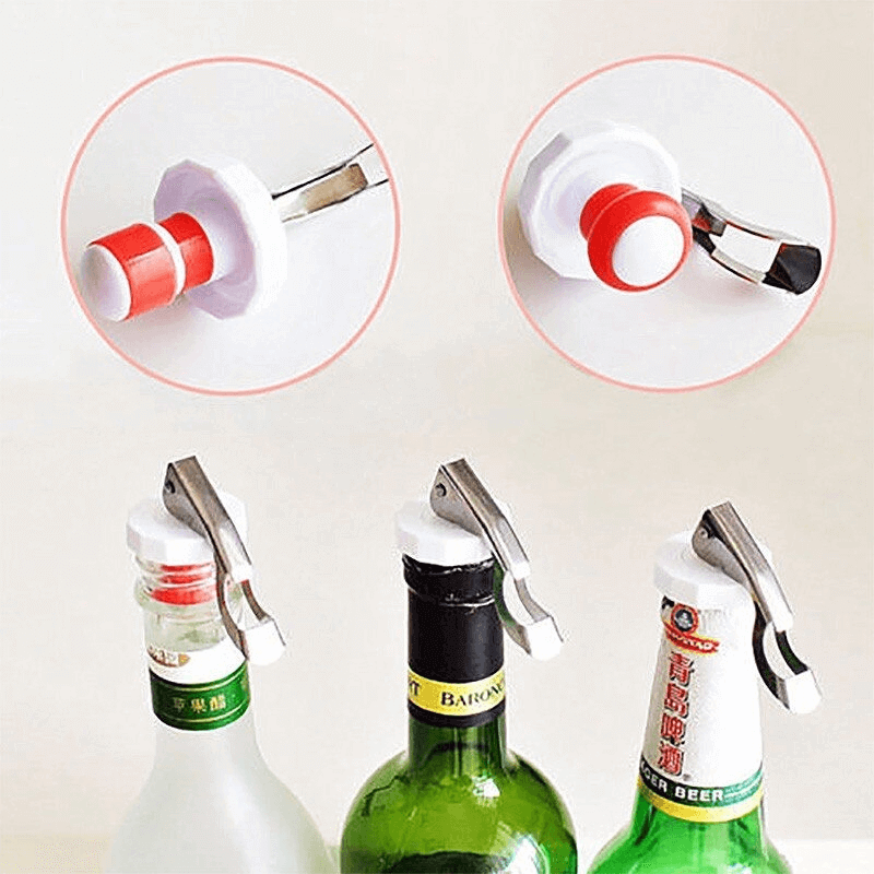 Multi-function stainless bottle opener silicone stopper