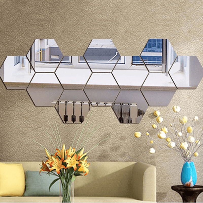 12 pcs hexagon acrylic wall sticker