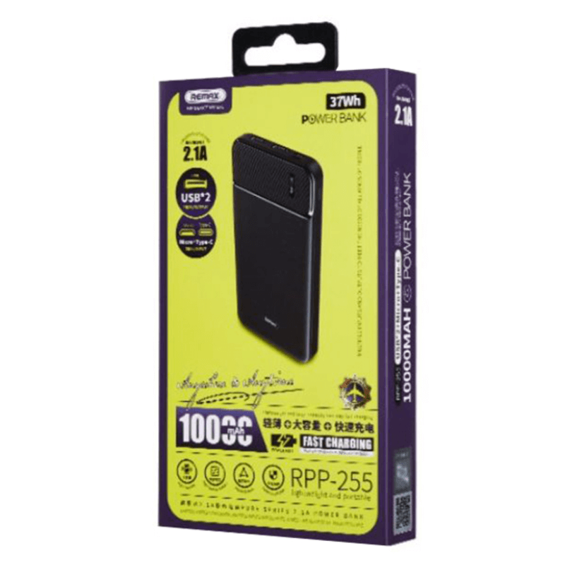 Remax power bank 10000mah rpp-255 black