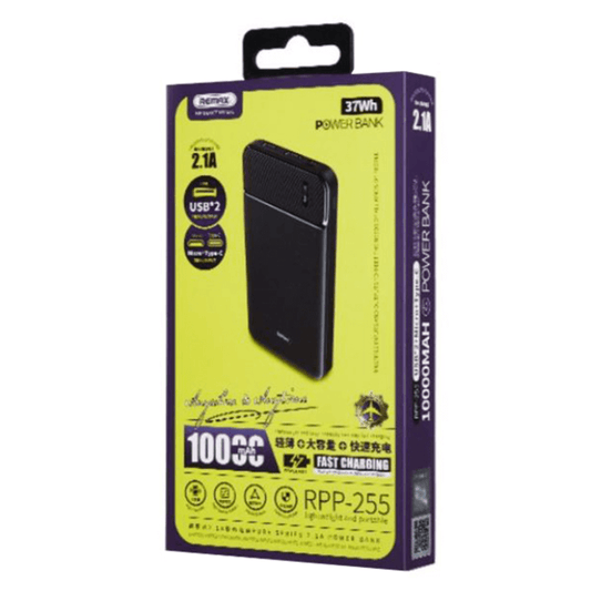 Remax power bank 10000mah rpp-255 black