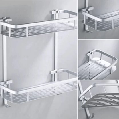 Aluminum wall mounted 2 layer shelf