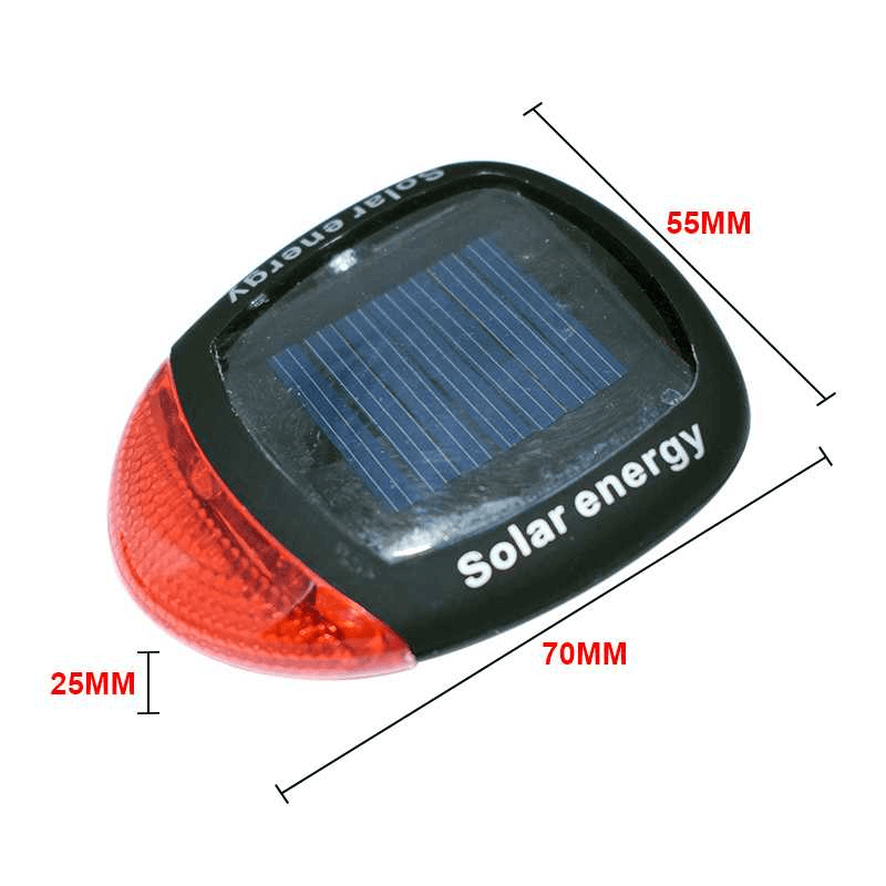 Solar powered bicycle rear led tail light
