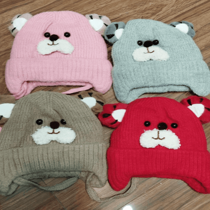 2 pcs set high quality cartoon face winter cap