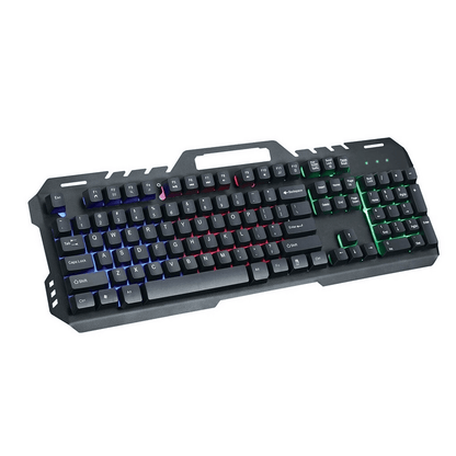 Gt-5 metal back light gaming keyboard rainbow with suspended key