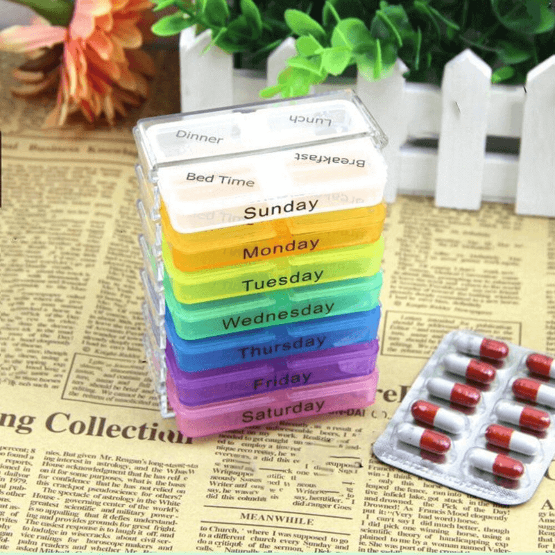 7-layer folding small medicine tablet container