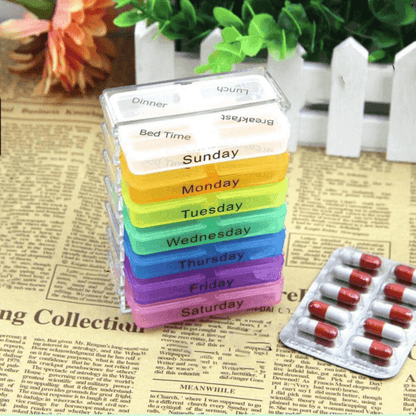 7-layer folding small medicine tablet container