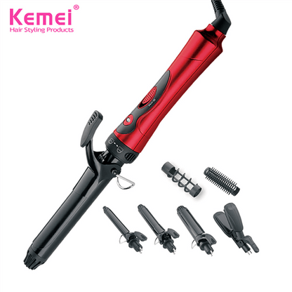 Kemei- hair styler with electric brush, hair curler & roller