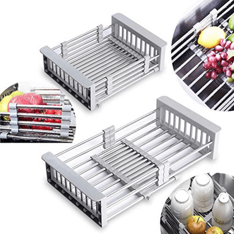 Expandable dish drying rack over sink