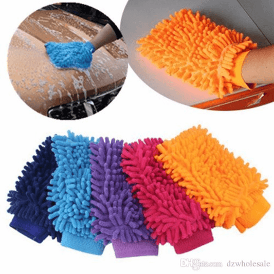 Microfiber gloves for car washing pack of 4