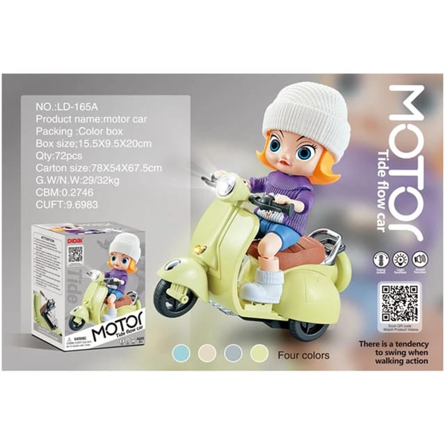Vespa scooter doll with light sounds.