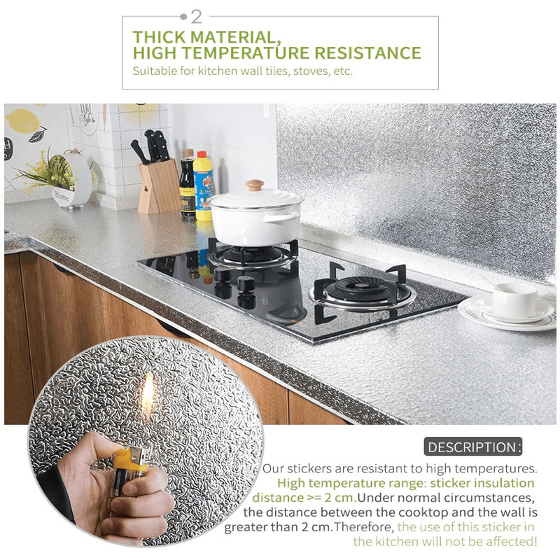 Kitchen oil-proof waterproof aluminum stickers