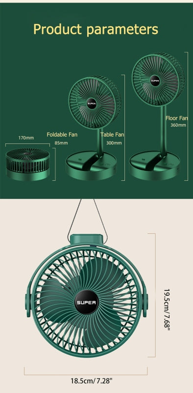 Mini rechargeable table folding fan