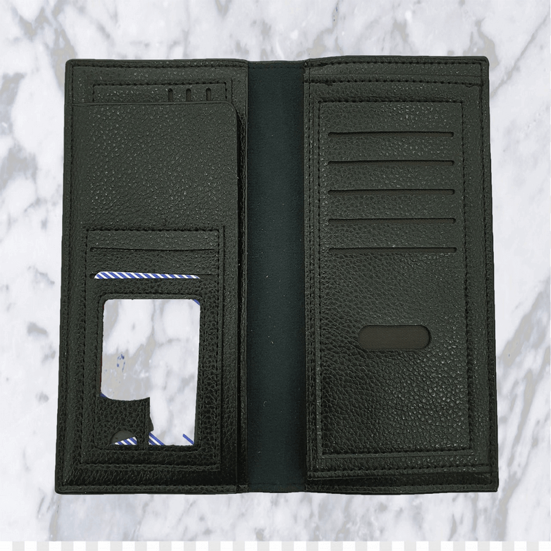 Luxury men utra-thin long wallet woven pattern