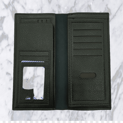 Luxury men utra-thin long wallet woven pattern