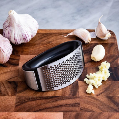 Stainless steel garlic press