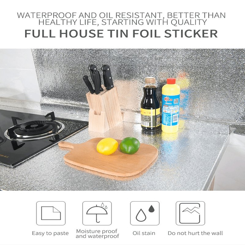 Kitchen oil-proof waterproof aluminum stickers
