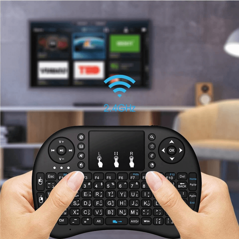3 colors backlit mini wireless keyboard with touchpad
