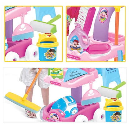 Kids cleaning trolley vacuum cleaner set