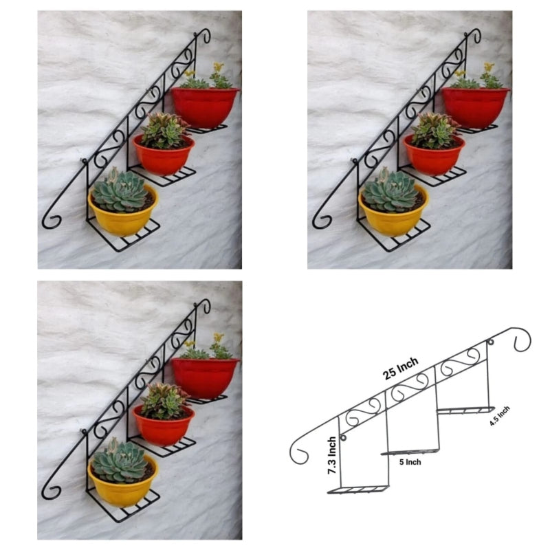 Wall mounted staircase floral display flower storage rack