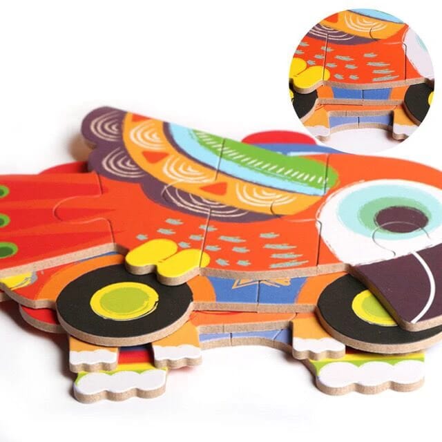 Wooden Floor Puzzles for Toddlers Transport Vehicles