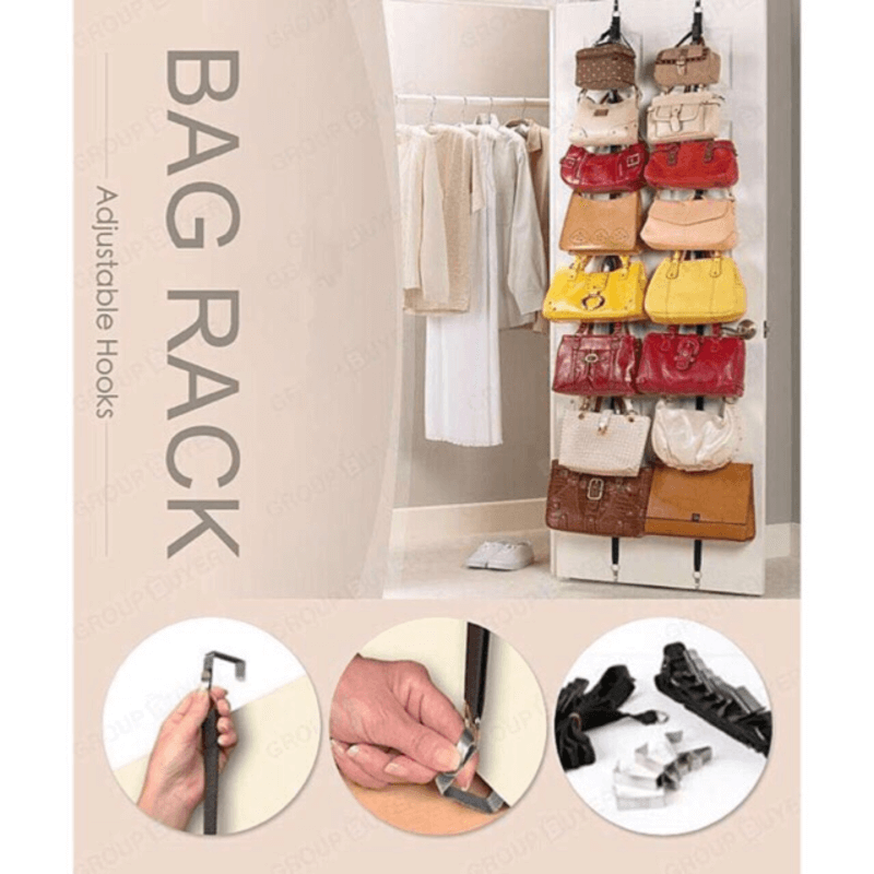 Bag rack door straps hanging rack holder