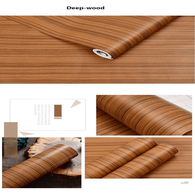 Waterproof deep wood vinyl wallpaper roll