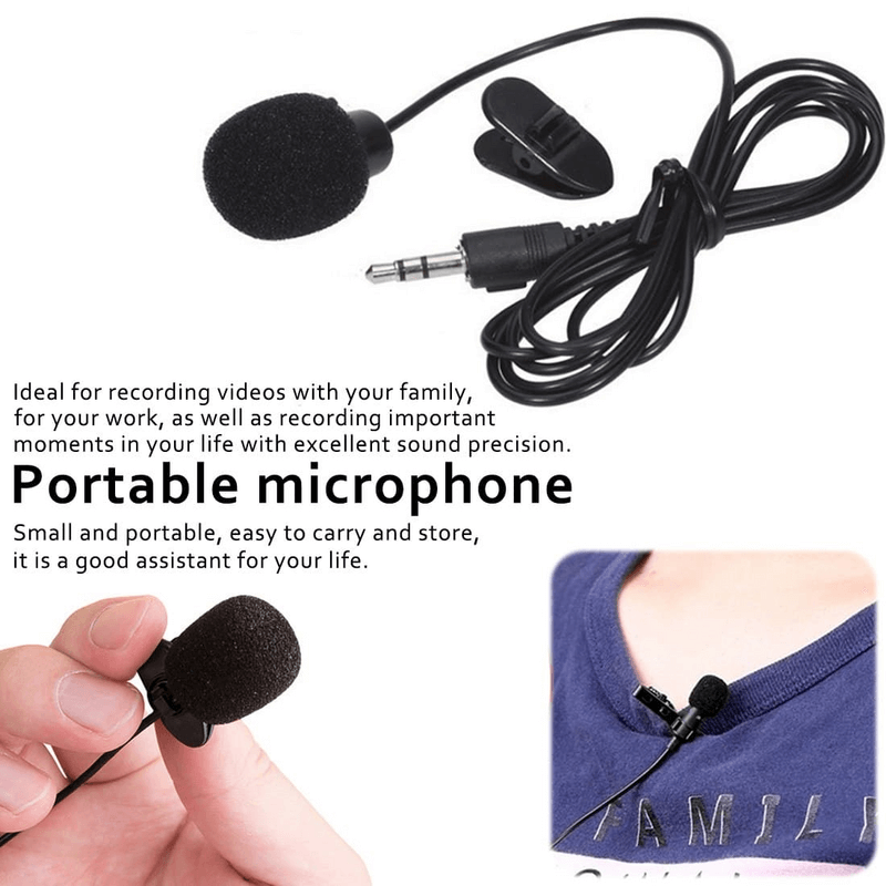 Portable lavalier microphone 3.5mm jack