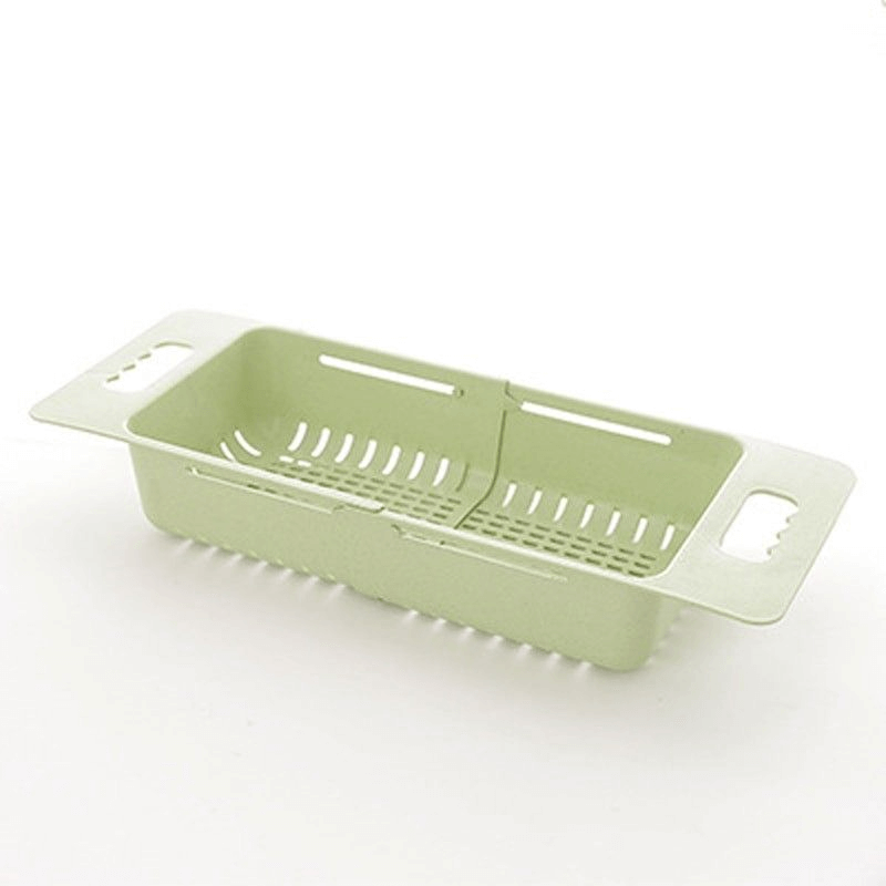 Adjustable length plastic sink drain basket
