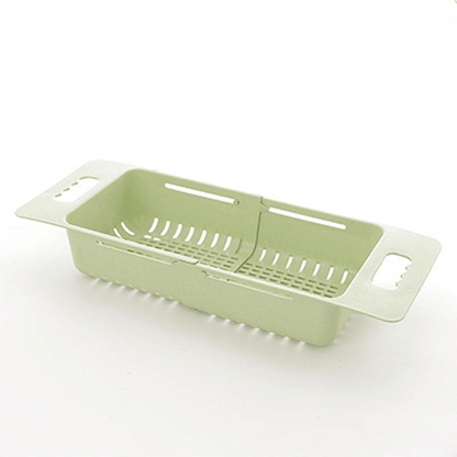 Adjustable length plastic sink drain basket