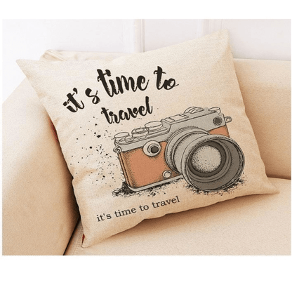 Cushion cover travel theme