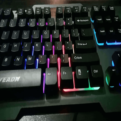 Gt-5 metal back light gaming keyboard rainbow with suspended key