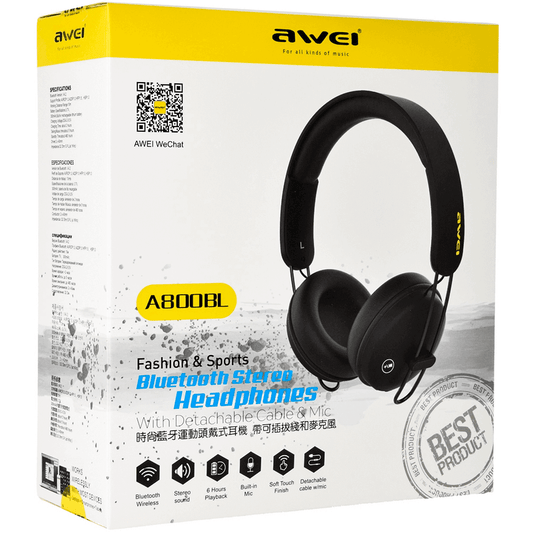 Awei a800bl bluetooth headphones headset