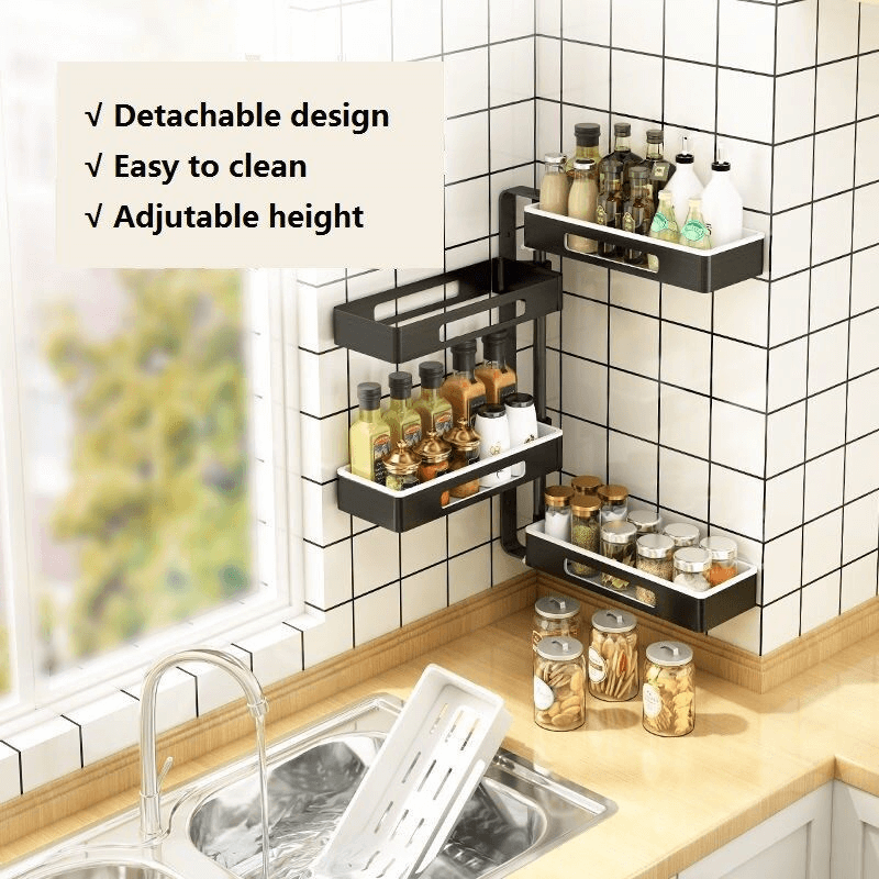 3 tier wall mounted rotating spice rack