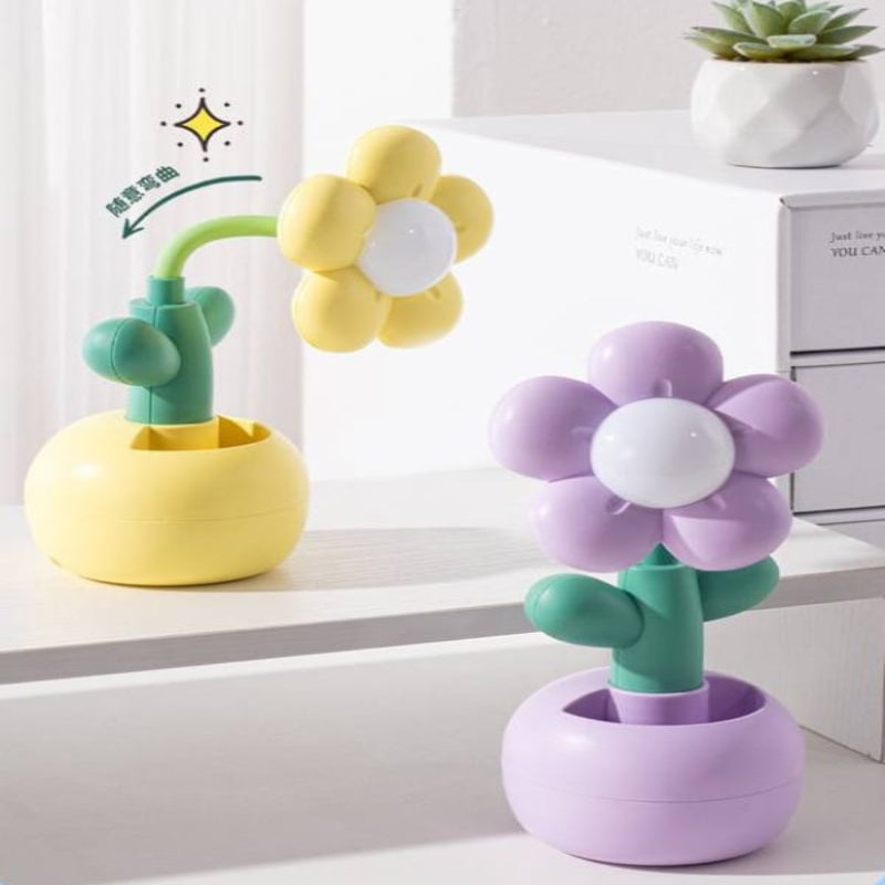 4 colors warm yellow cute cartoon flower night light