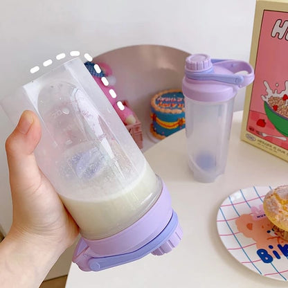 Sports fitness protein shaker bottle