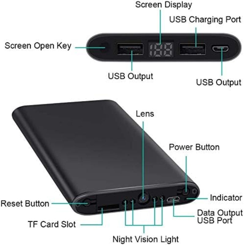4k hd power bank invisible camera