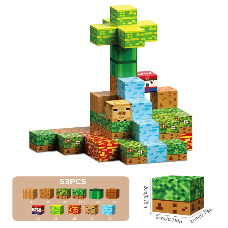 Magnetic Building Blocks Minecraft Pack of 30pcs