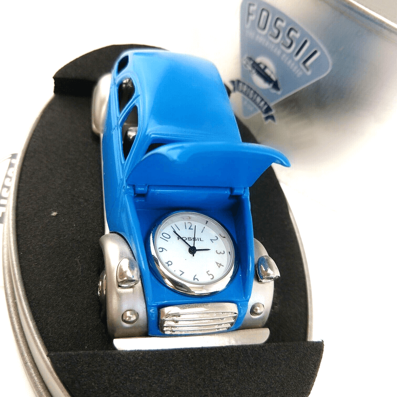 Fossil brand antique foxy beetle car clock - metal