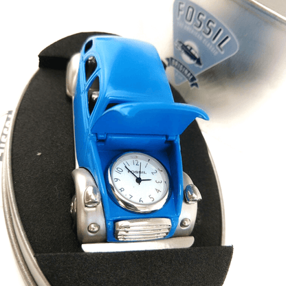 Fossil brand antique foxy beetle car clock - metal