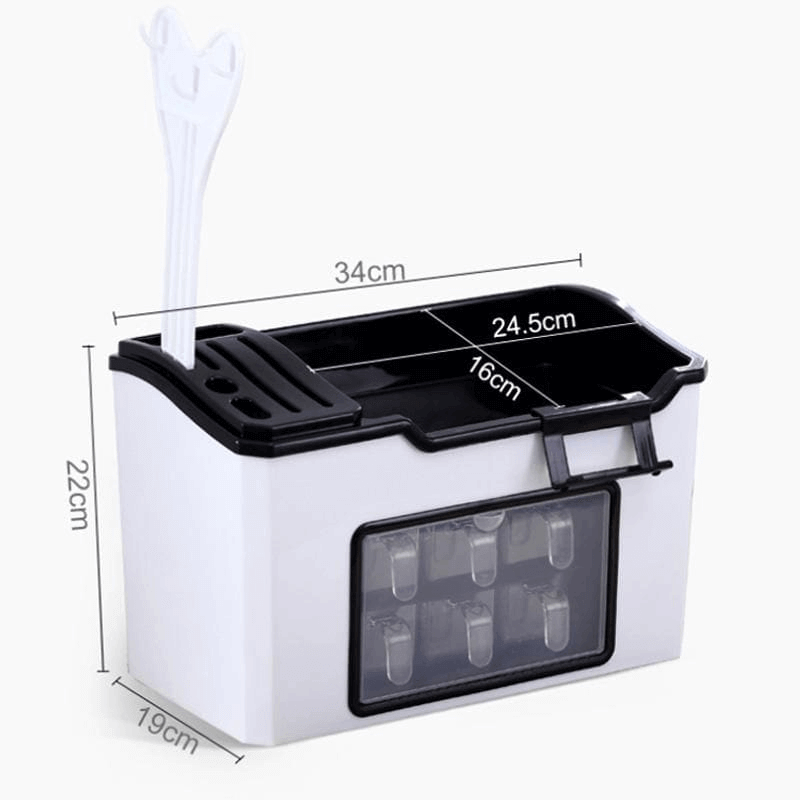 Multi-function kitchen rack condiment storage box