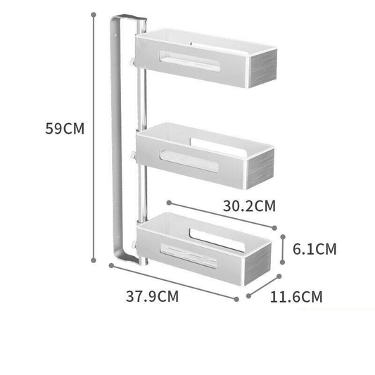 3 tier wall mounted rotating spice rack