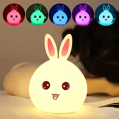 Cute rabbit silicone led night light
