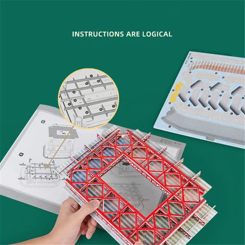 3d puzzle soccer stadium model
