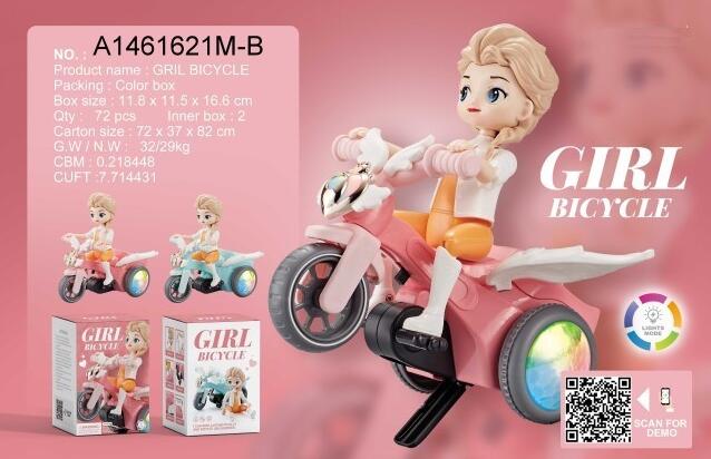 girl bicycle doll with light sound