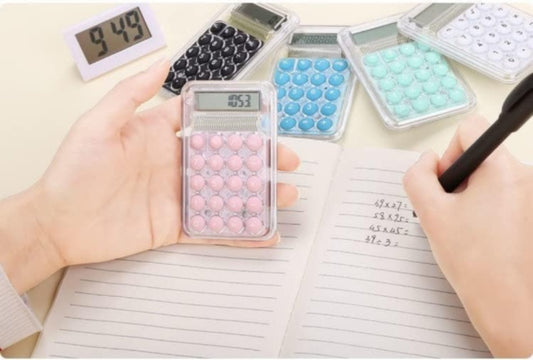 Transparent calculator portable pocket for students and kids