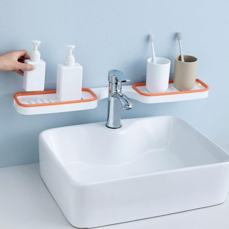 Rotatable bathroom corner rack wall mounted
