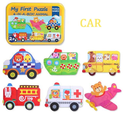 Wooden Floor Puzzles for Toddlers Transport Vehicles