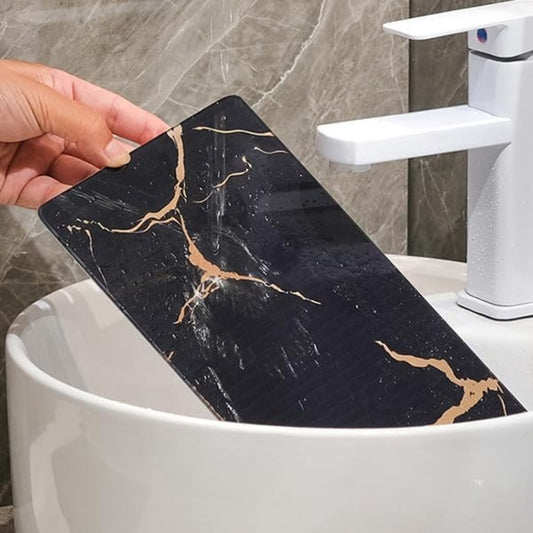 2 Tier Rectangular Golden Vanity Stand