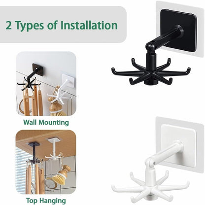 360 Degrees Rotated Kitchen Hooks Self Adhesive