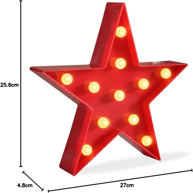 Marquee Light Star Shaped LED plastic Sign Lighted